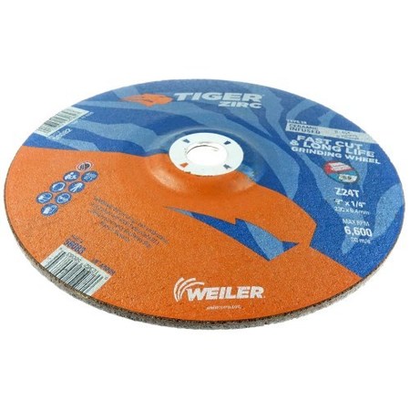 WEILER 9 in Dia, 1/4 in Thick, 7/8 in Arbor Hole Size, Aluminum Oxide 58083